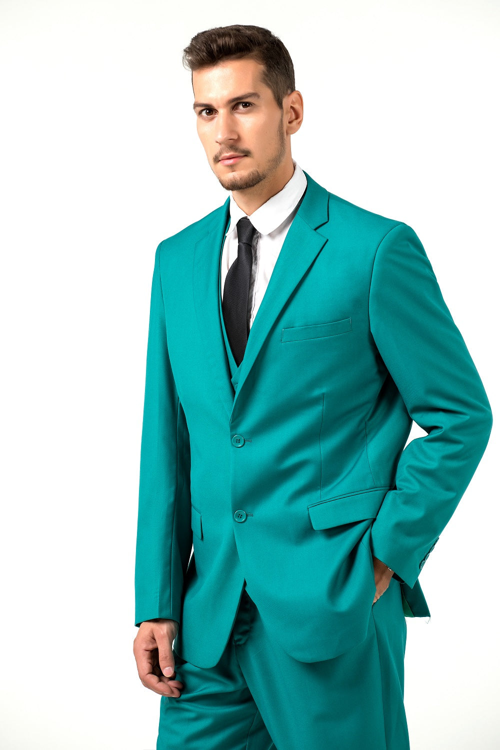 Green Tuxedos Notch Lapel Party Banquet Formal 3 Piece Men Suits Yuanlu