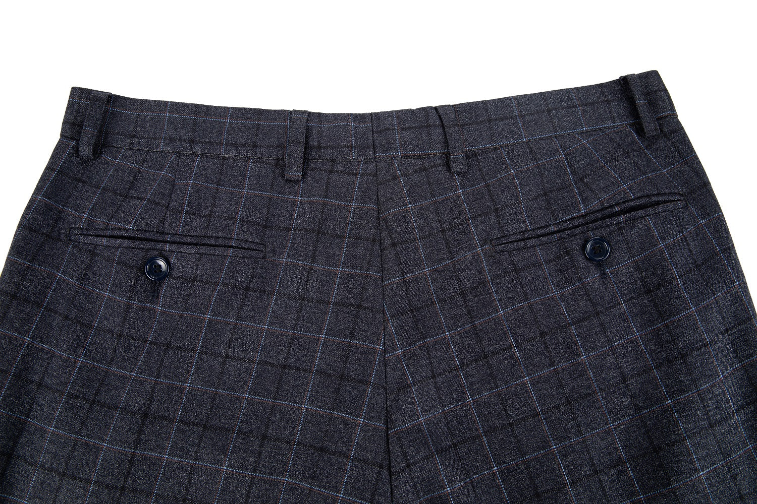 Dark Grey Plaid Men's Pants for Party, Wedding and Business Yuanlu