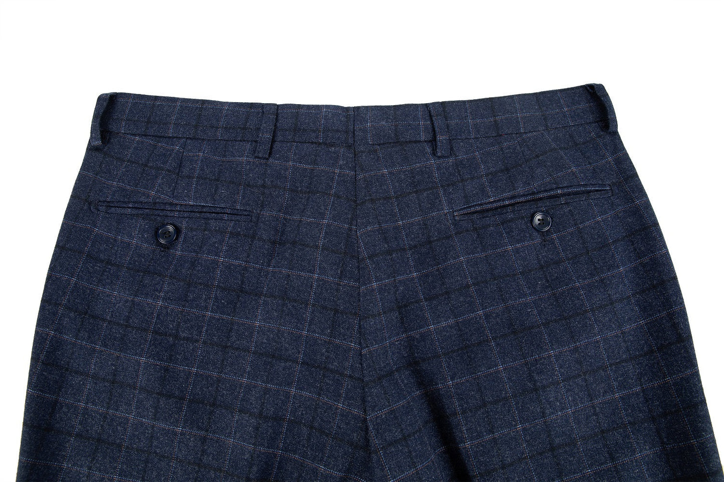 Navy Plaid Men's Pants for Party, Wedding and Business Yuanlu