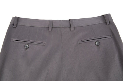 Grey Stripe Men's Pants for Party, Wedding and Business Yuanlu