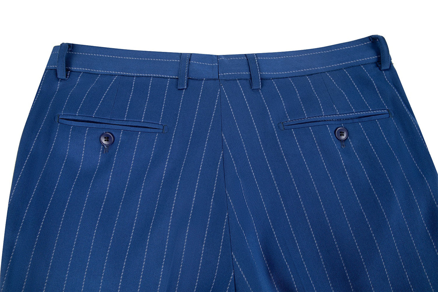 Royal Blue Stripe Men's Pants for Party, Wedding and Business Yuanlu