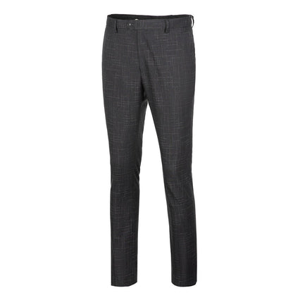 Black Plaid Men's Pants for Party, Wedding and Business Yuanlu