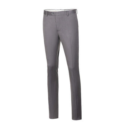 Grey Stripe Men's Pants for Party, Wedding and Business Yuanlu