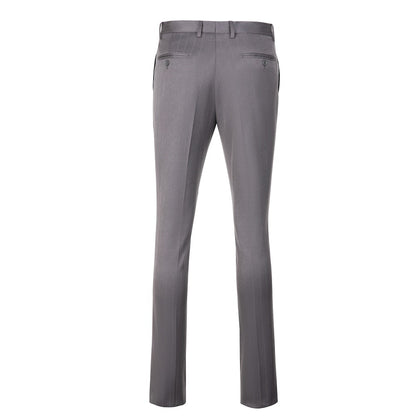 Grey Stripe Men's Pants for Party, Wedding and Business Yuanlu