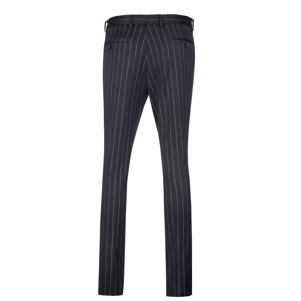 Navy Stripe Men's Pants for Party, Wedding and Business Yuanlu