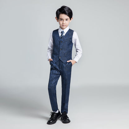 Unique Design Slim Fit Modern 5 Piece Boys Suits Yuanlu