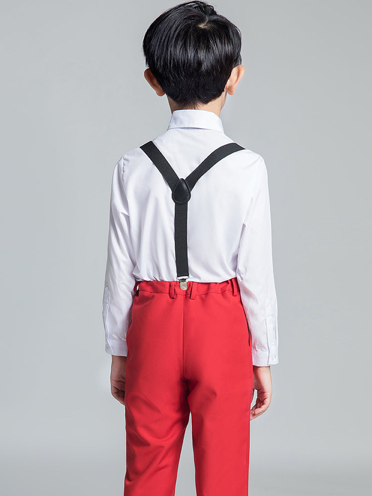 Red Classic Suits Set 5 Piece Boys Suits Yuanlu