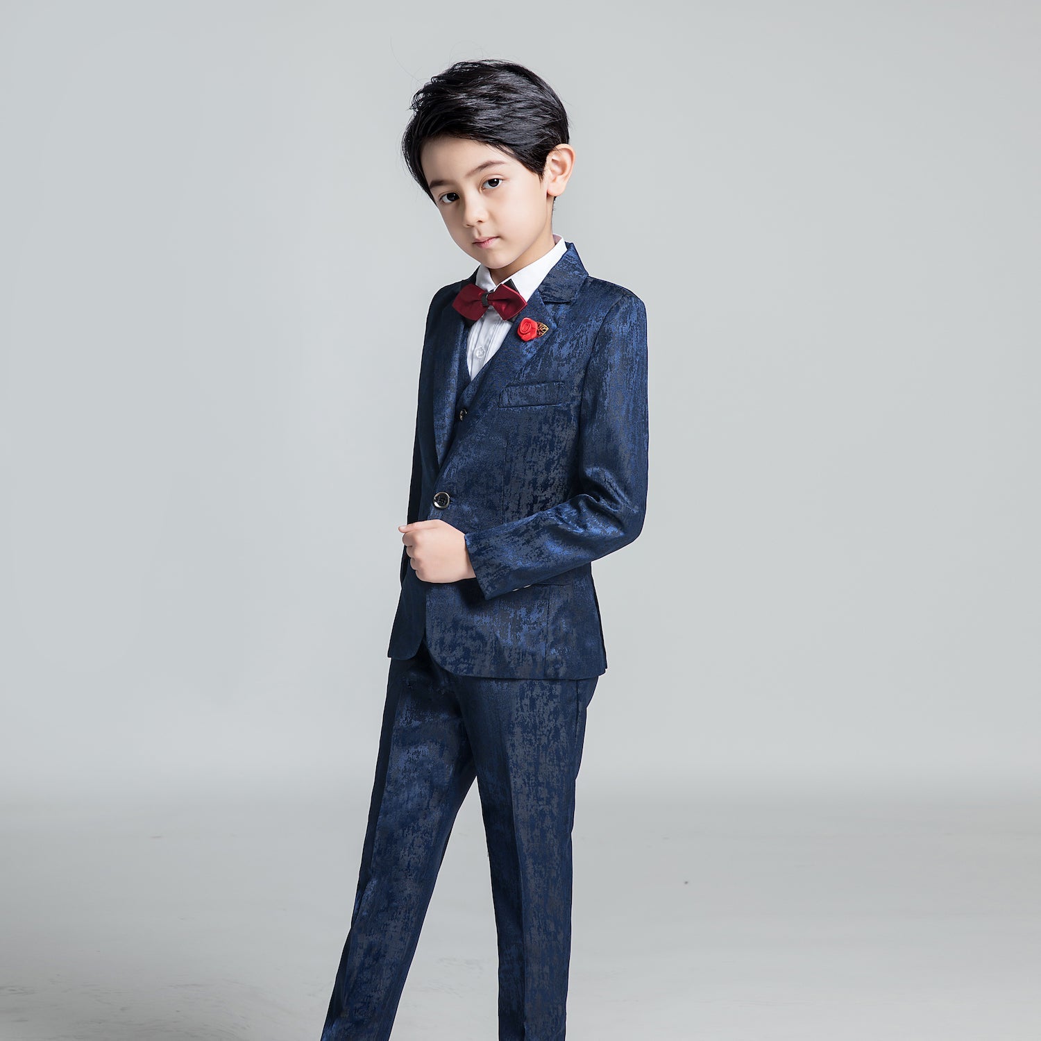 Unique Design Slim Fit Modern 5 Piece Boys Suits Yuanlu