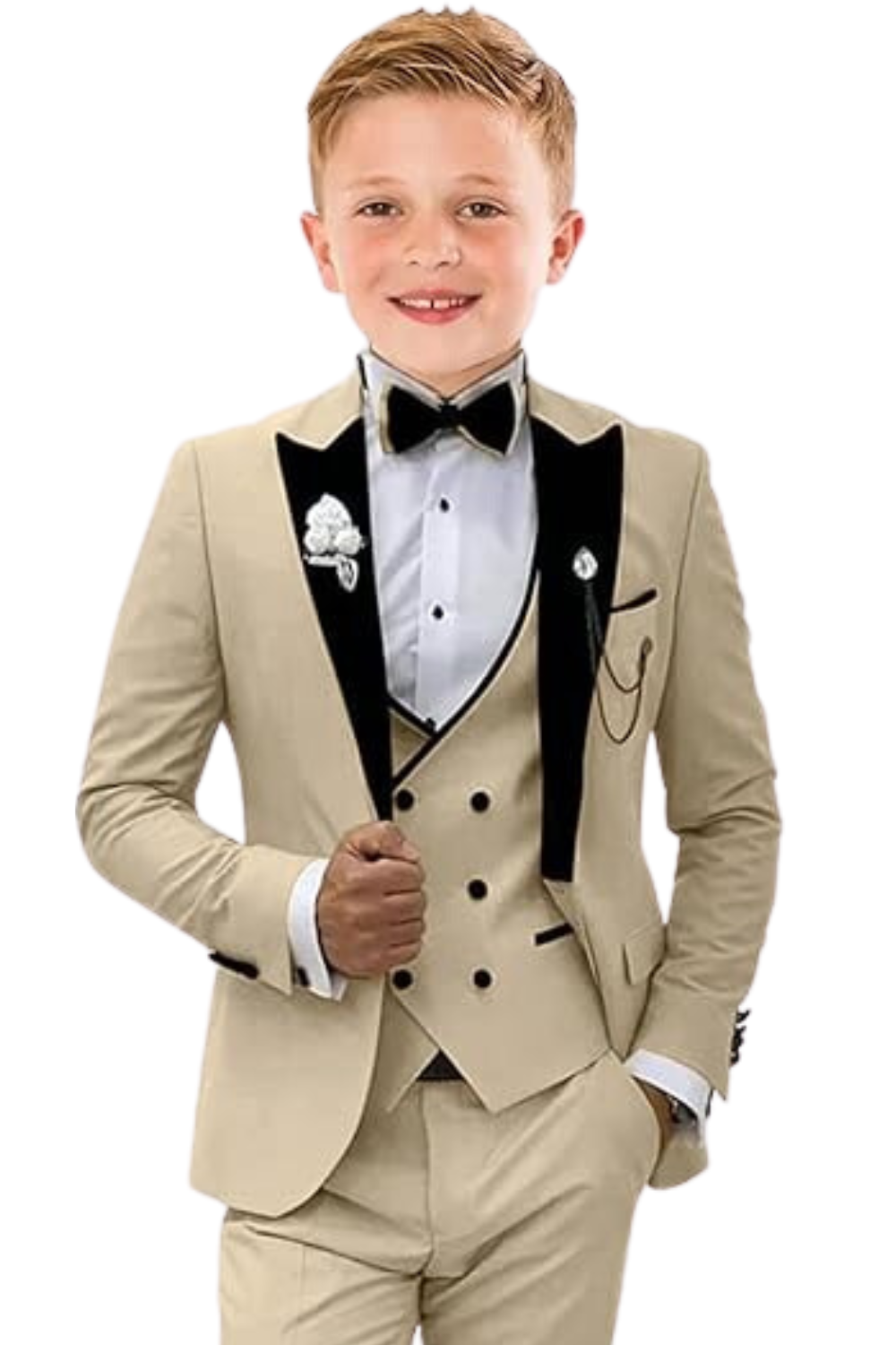 Formal Suit for Boys Slim Fit 4 Pieces Set Boys Tuxedo Suit Kids Wedding Outfit Lycody