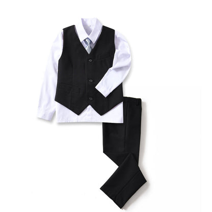 Black Two Button Wedding 3 Pieces Slim Fit Men Suits Yuanlu