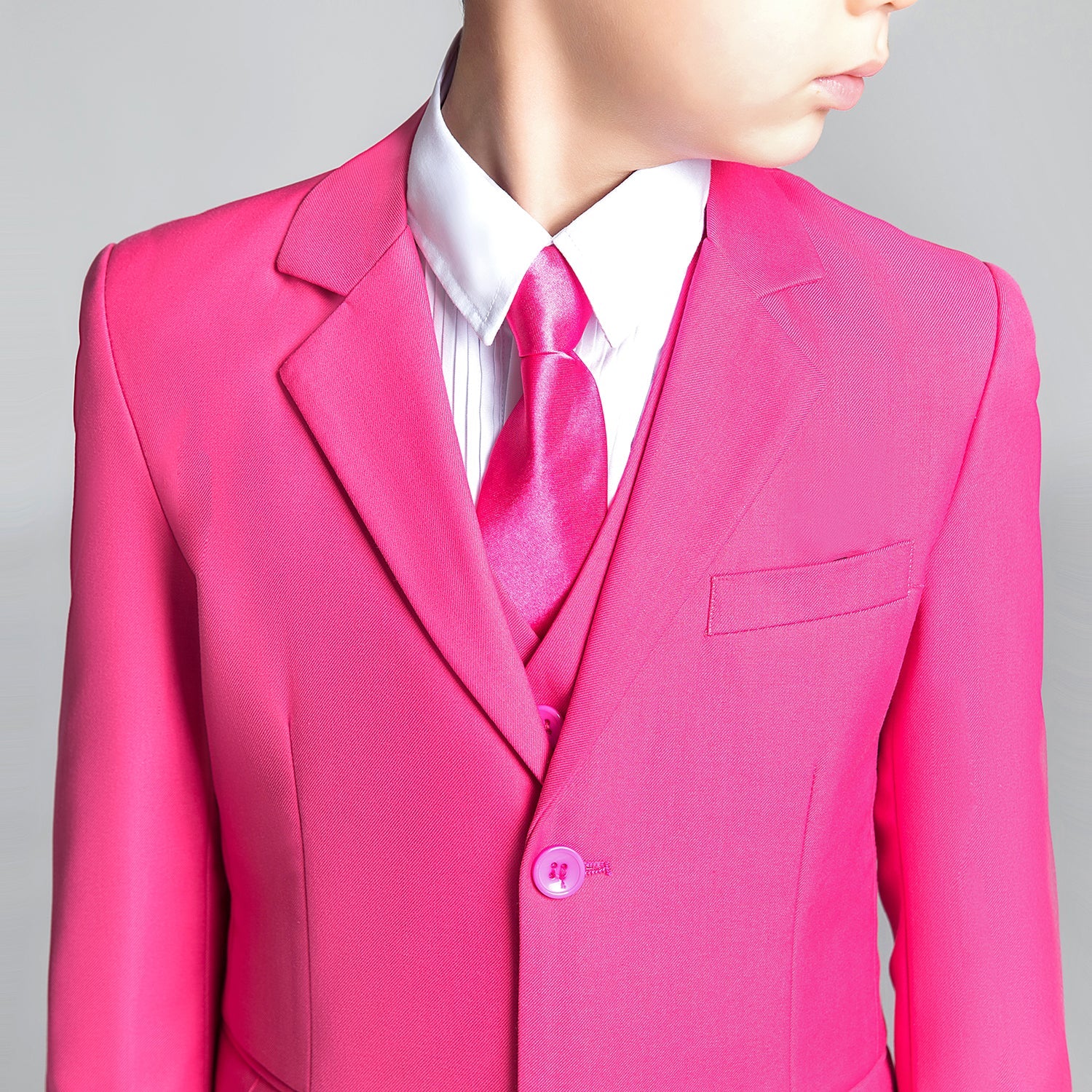 Pink Kid Boys Formal Classic Suits Set 5 Piece Boys Suits Yuanlu