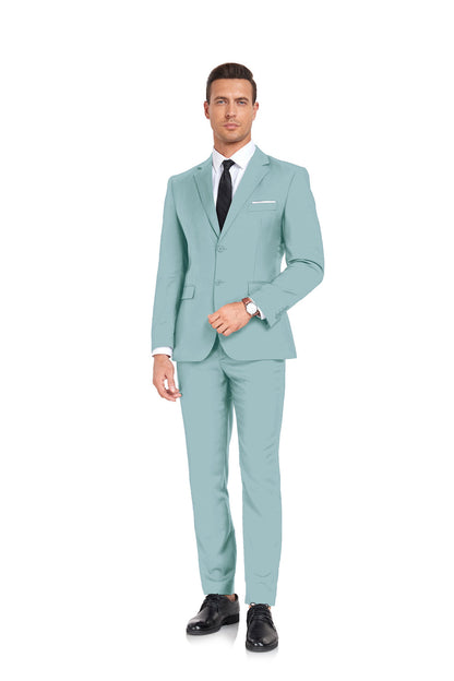 Mint Green Two Button 2 Pieces Men's Suits Jacket+Pants Wehilion