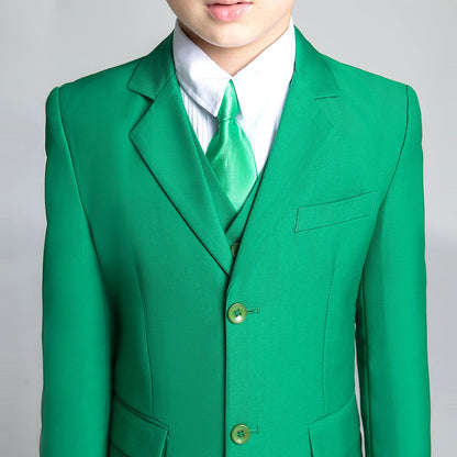 Green Kid Boys Classic 5 Piece Boys Suits Yuanlu