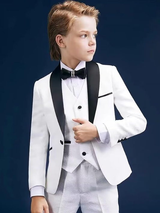 Boys Tuxedo Suit Slim Fit 3 Pieces Kids Tuxedo Suit Boys Formal Wedding Suit Blazer Vest Pants My Store