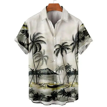 Men's Casual Shirt Daily Holiday Stand Collar Short Sleeve Shirt Yuanlu