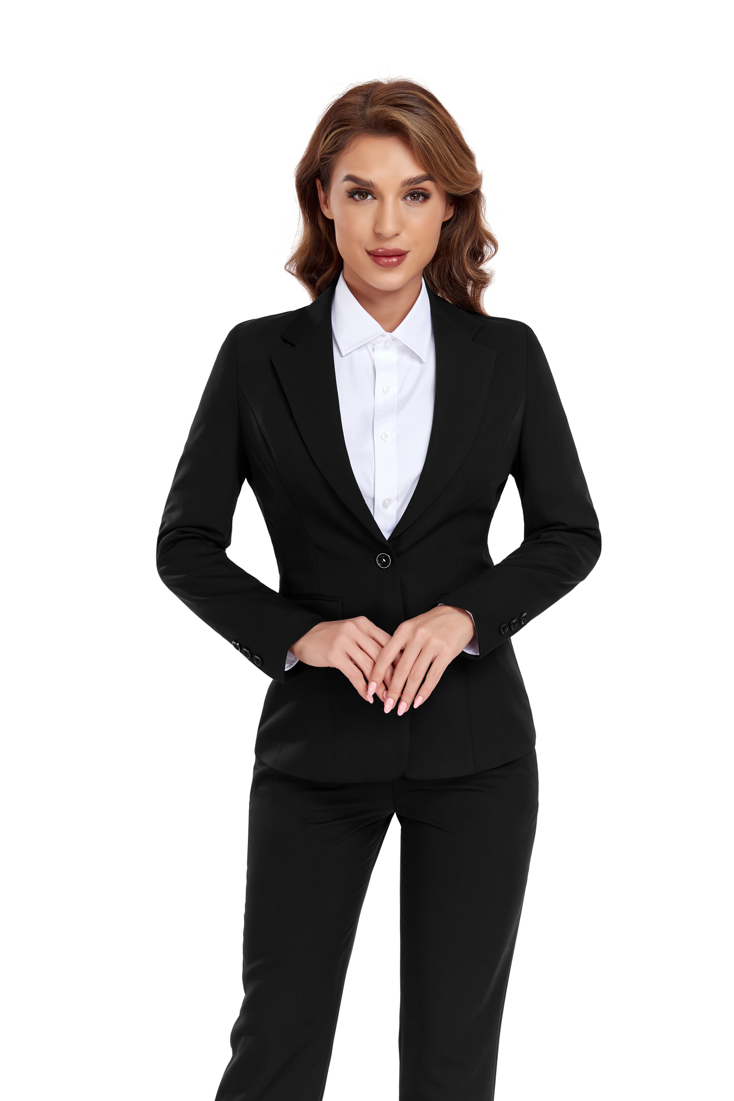 Black Women's 2 Piece Office Work Suit Set Yuanlu