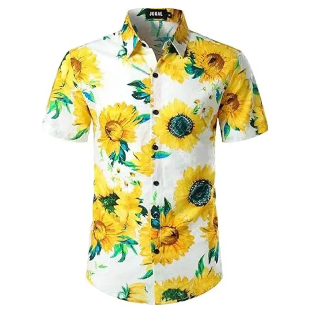 Men's Shirt Graphic Shirt Graphic Sunflower  Party Outdoor Short Sleeve Shirt Yuanlu