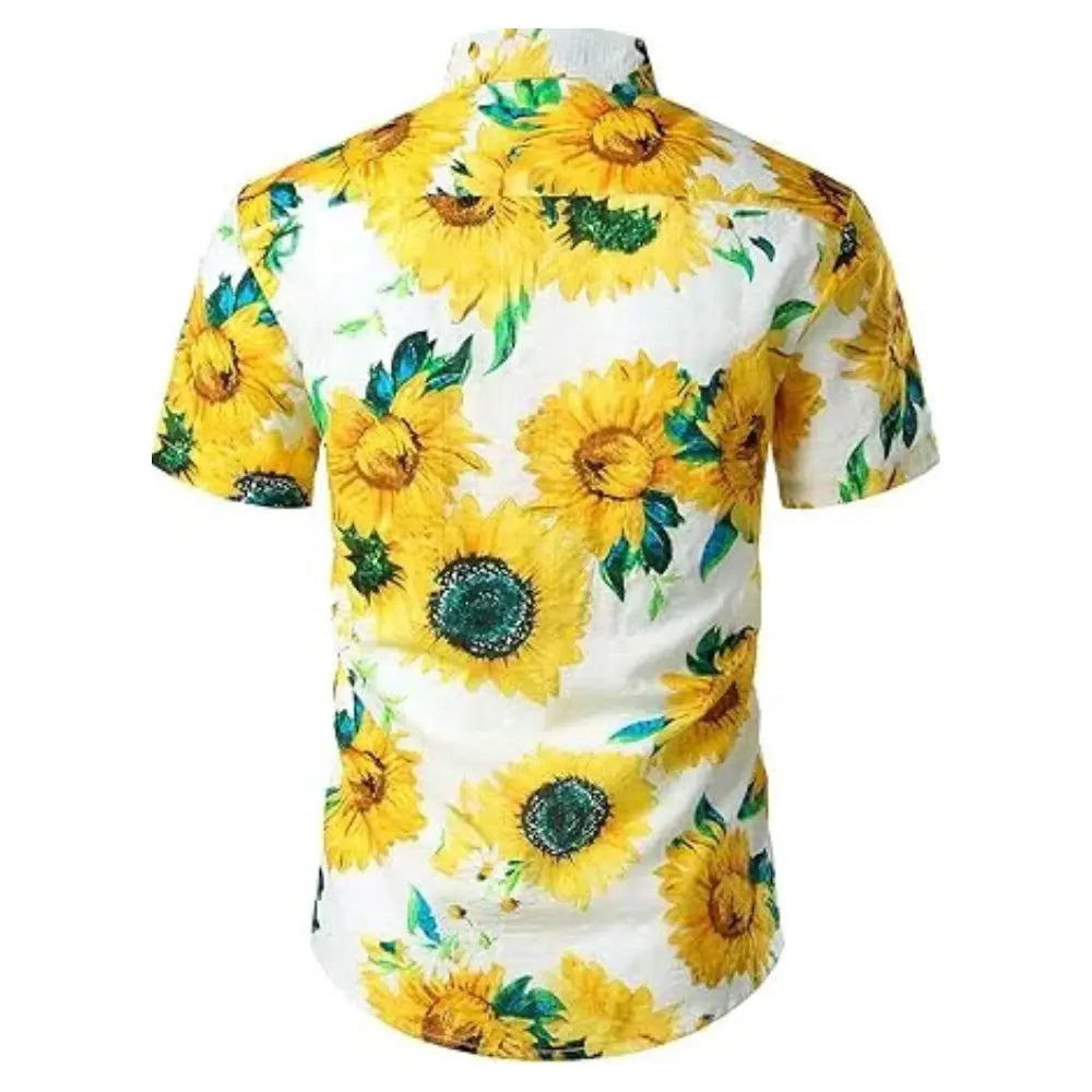 Men's Shirt Graphic Shirt Graphic Sunflower  Party Outdoor Short Sleeve Shirt Yuanlu