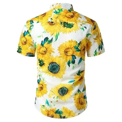 Men's Shirt Graphic Shirt Graphic Sunflower  Party Outdoor Short Sleeve Shirt Yuanlu