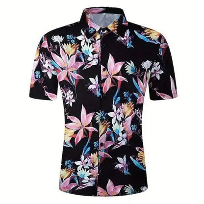 Floral Casual Men's Shirt Outdoor Street Casual Daily Summer Turndown Short Sleeve Shirt Yuanlu