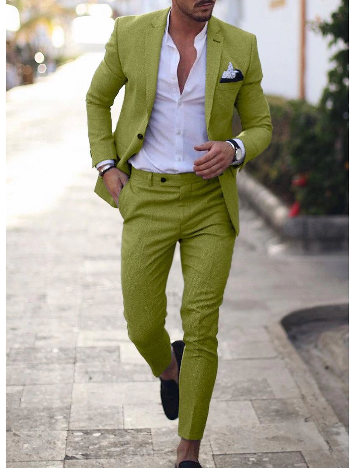 2 Piece Men's Linen Suits Summer Beach Wedding Suits Tailored Fit 2024 Yuanlu