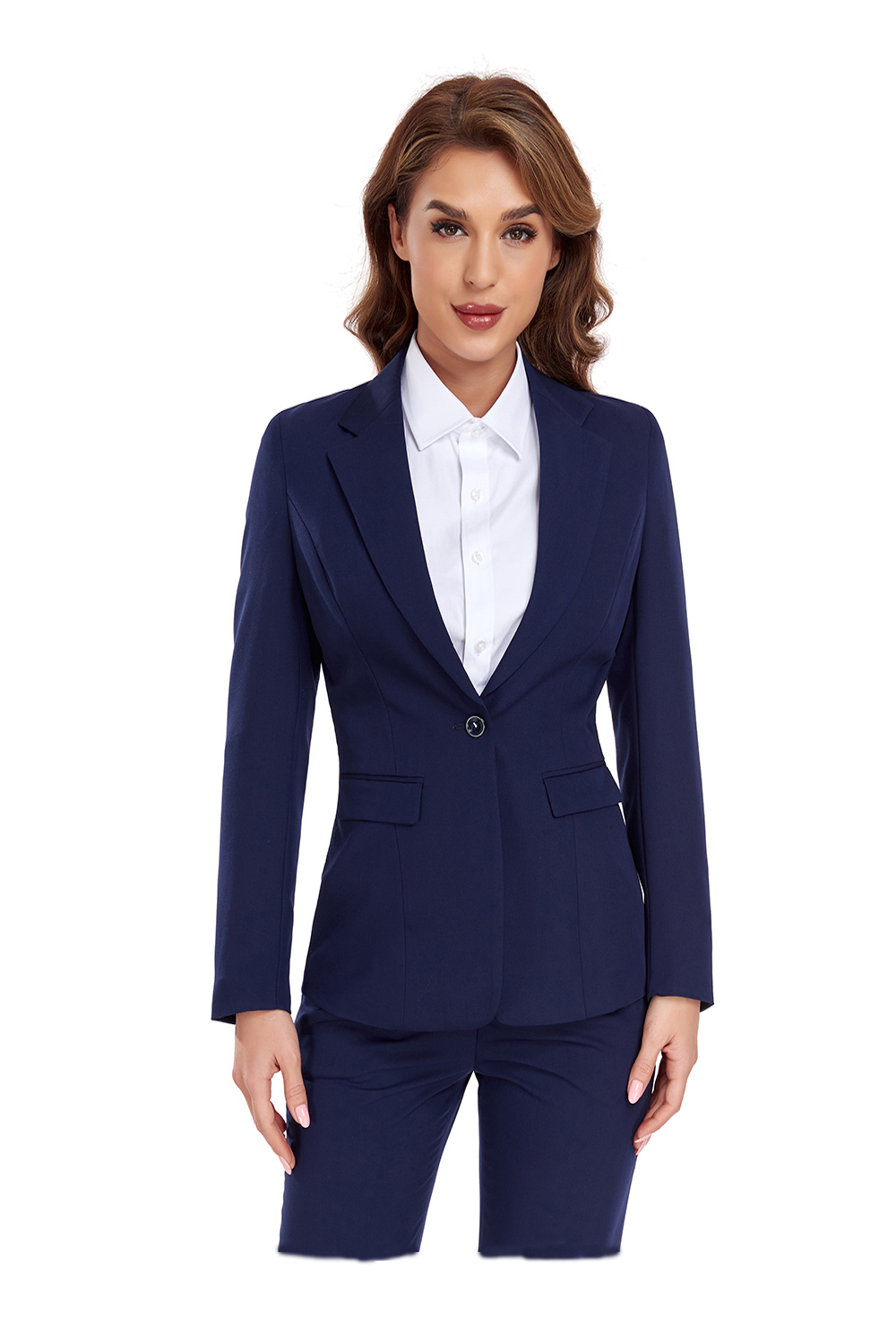 Navy Women's 2 Piece Office Work Suit Set Yuanlu