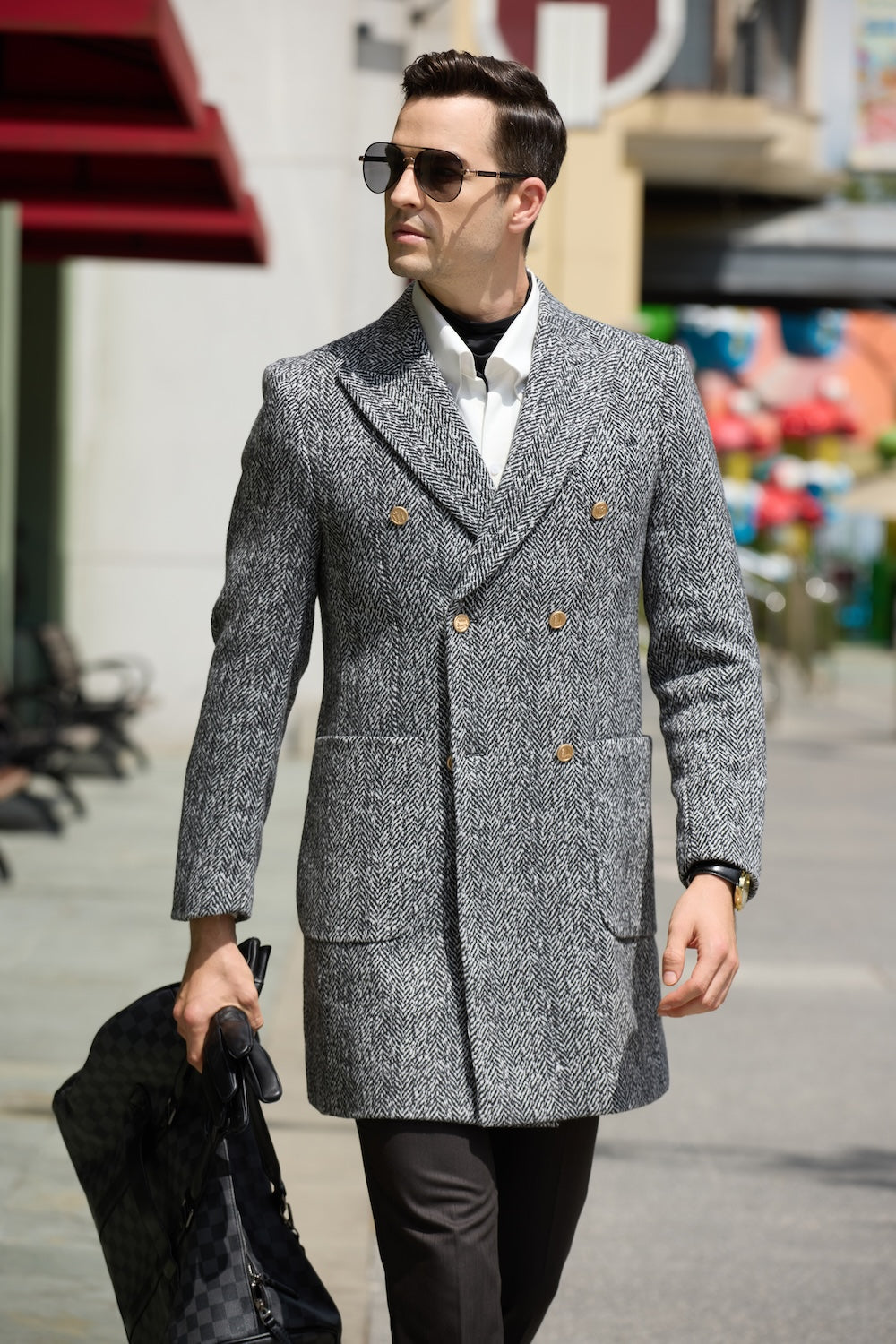 Men's Wool Coat Winter Double Breasted Long Coat 2780 Wehilion