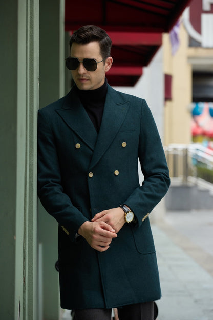 Men's Wool Coat Winter Double Breasted Long Coat 2779 Wehilion