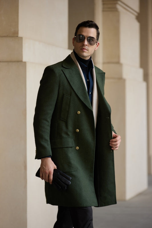 Men's Wool Coat Winter Double Breasted Long Coat 2776 Wehilion