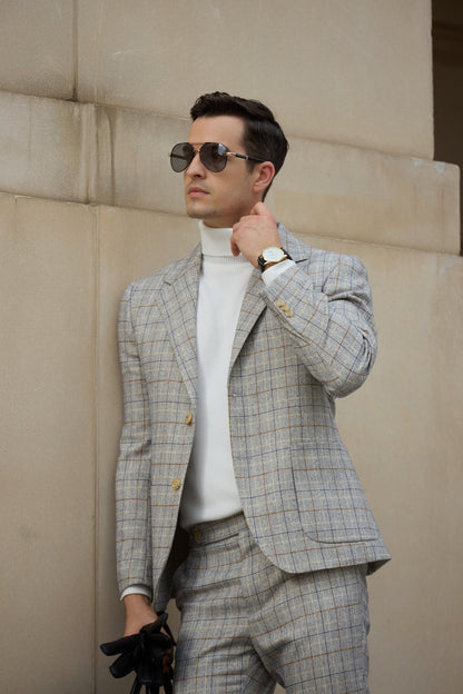 Plaid Unique Design 2 Pieces Men's Suits 2793 Wehilion