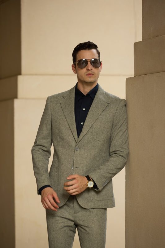 Retro Tweed Herringbone 2 Pieces Mens Suits 2784 Wehilion