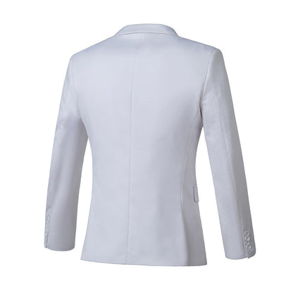 White Men's Two Button Blazer for Party, Wedding and Business Yuanlu