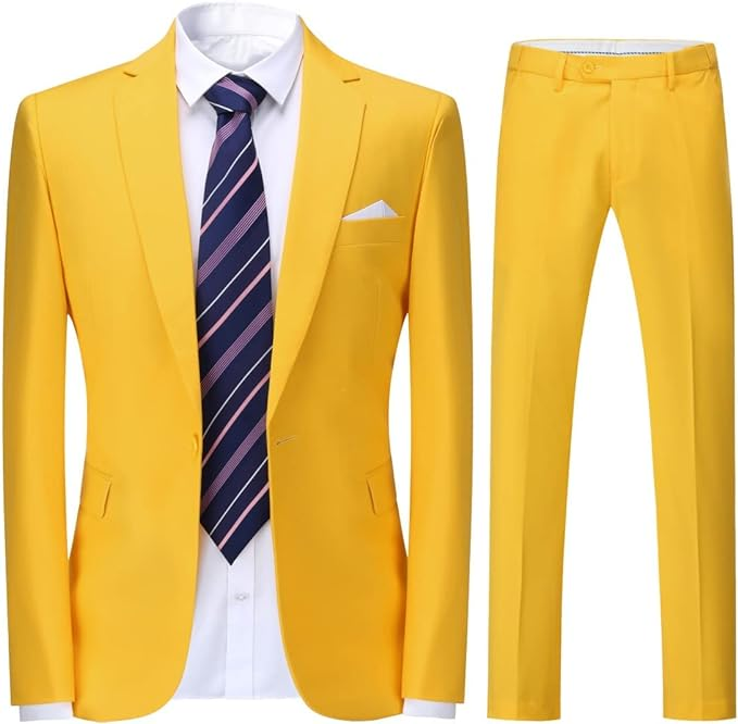 Single-Breasted One Button Center 2 Pieces Men's Suit Yuanlu