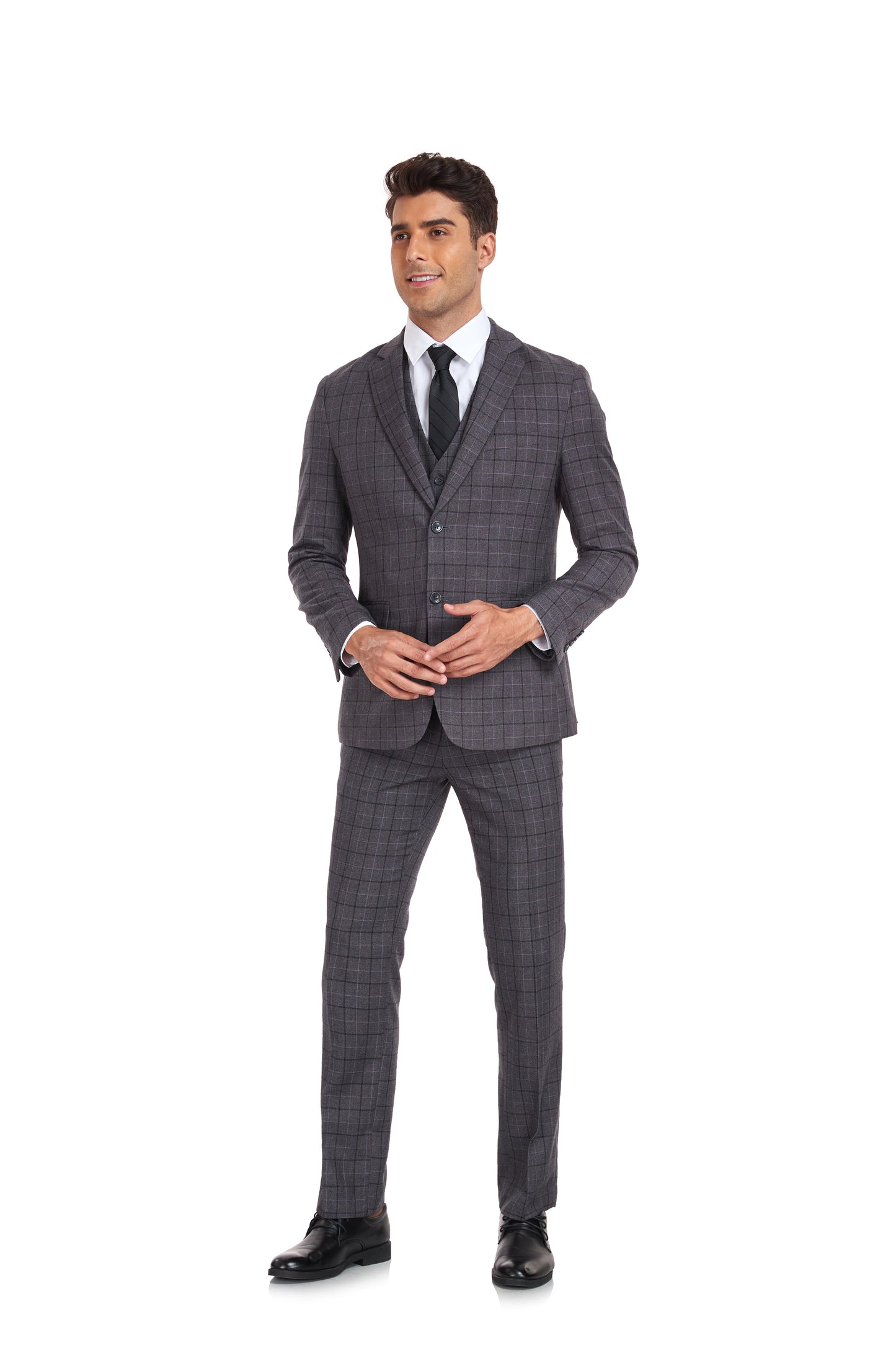 Plaid Men's 3 Piece Slim Fit Suit Set (MORE COLORS+) Yuanlu