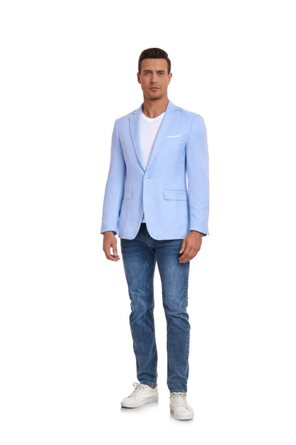 Blue Men's Two Button Blazer for Party, Wedding and Business Yuanlu