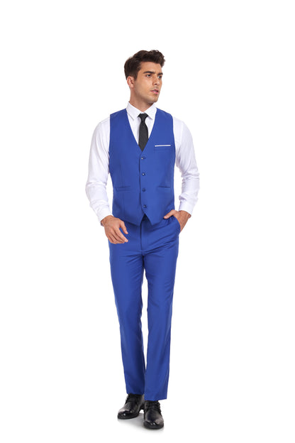 Royal Blue Gentleman's Groomsmen Party Business Banquet 3 Piece Men Suits Yuanlu