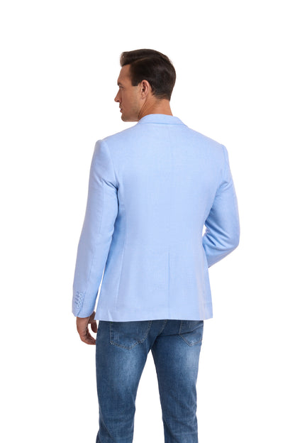 Blue Men's Two Button Blazer for Party, Wedding and Business Yuanlu