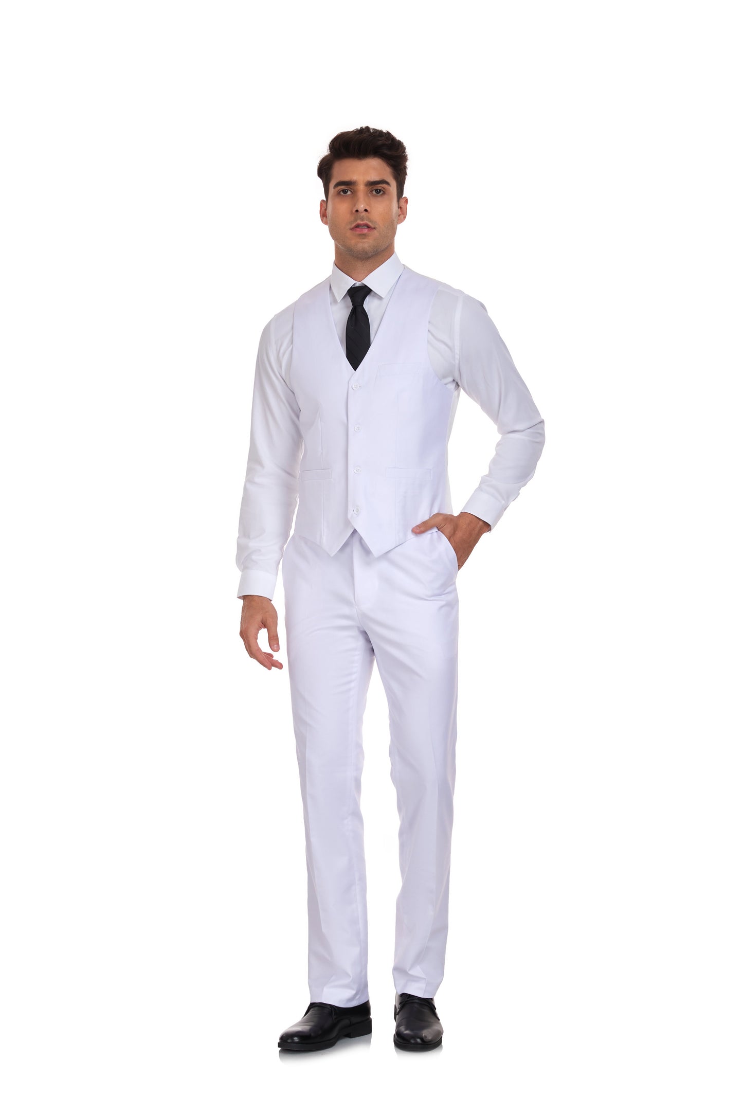 White Gentleman's Groomsmen Party Business Banquet 3 Piece Men Suits Yuanlu