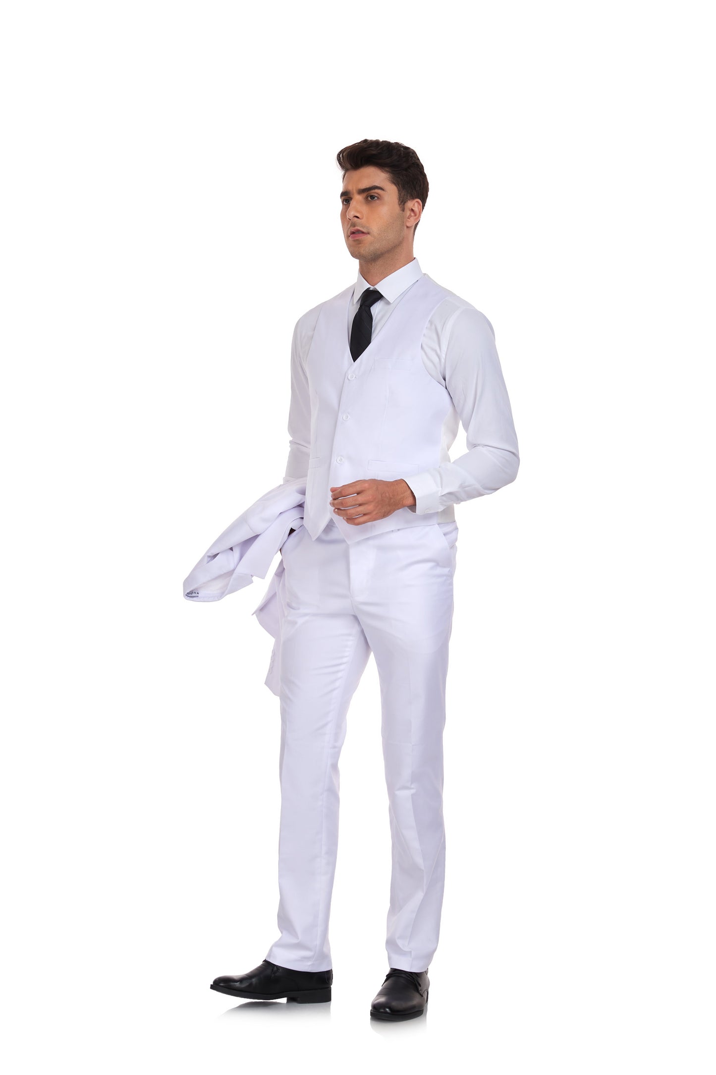 White Gentleman's Groomsmen Party Business Banquet 3 Piece Men Suits Yuanlu