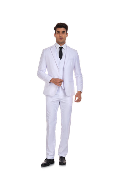 White Gentleman's Groomsmen Party Business Banquet 3 Piece Men Suits Yuanlu