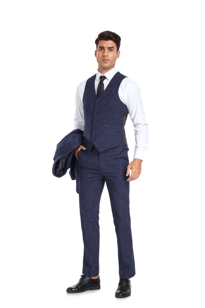 Plaid Men's 3 Piece Slim Fit Suit Set (MORE COLORS+) Yuanlu