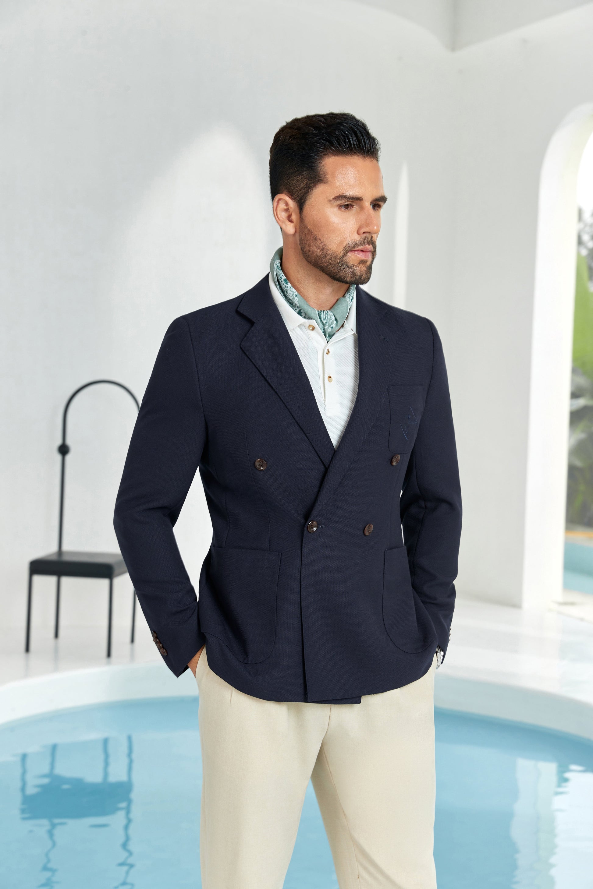 Designer Style New Men's Double Breasted Blazer Wehilion