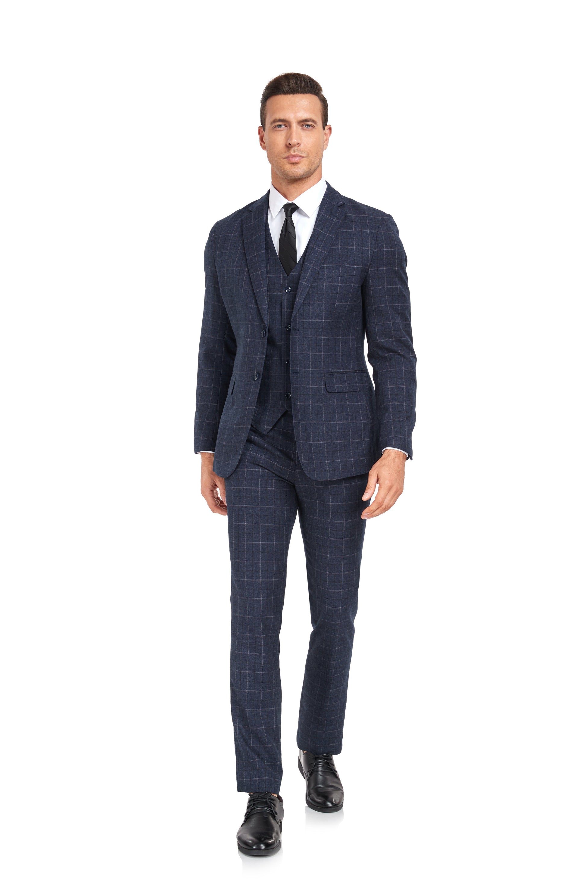 Plaid Men's 3 Piece Slim Fit Suit Set (MORE COLORS+) Yuanlu