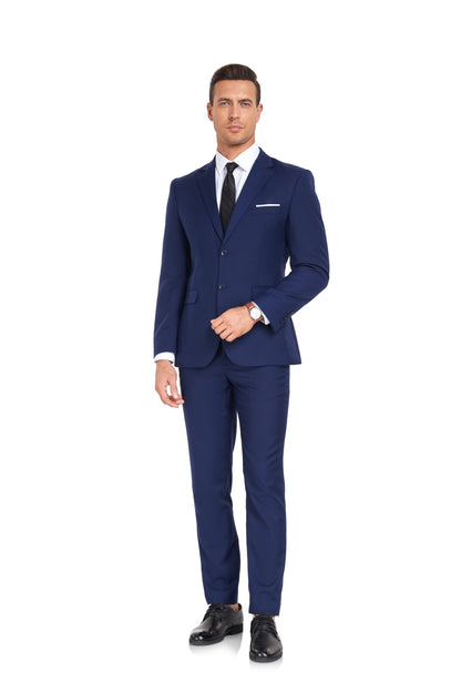 Navy Two Button Wedding 2 Pieces Men's Suits Jacket+Pants Yuanlu