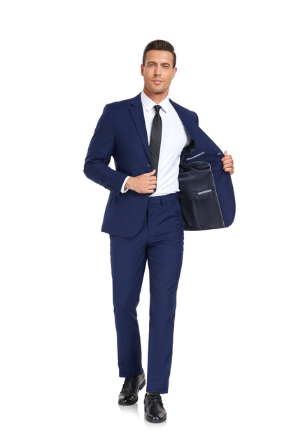 Navy Two Button Wedding 2 Pieces Men's Suits Jacket+Pants Yuanlu