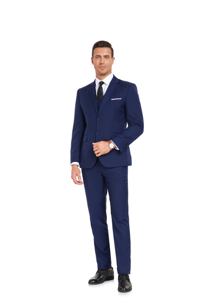 Navy Gentleman's Groomsmen Party Business Banquet 3 Piece Men Suits Yuanlu