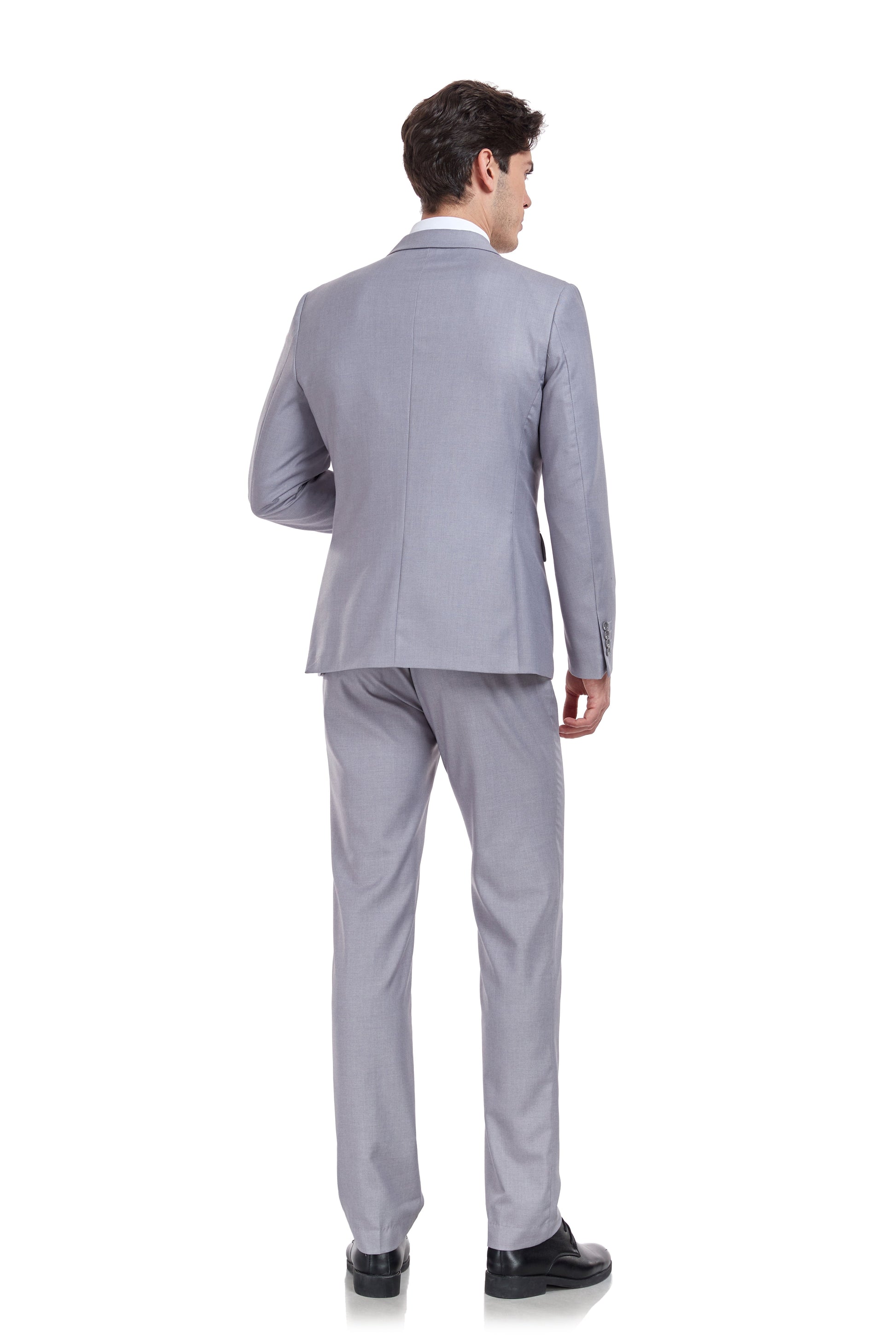 Light Grey Two Button Wedding 3 Pieces Slim Fit Men Suits Yuanlu