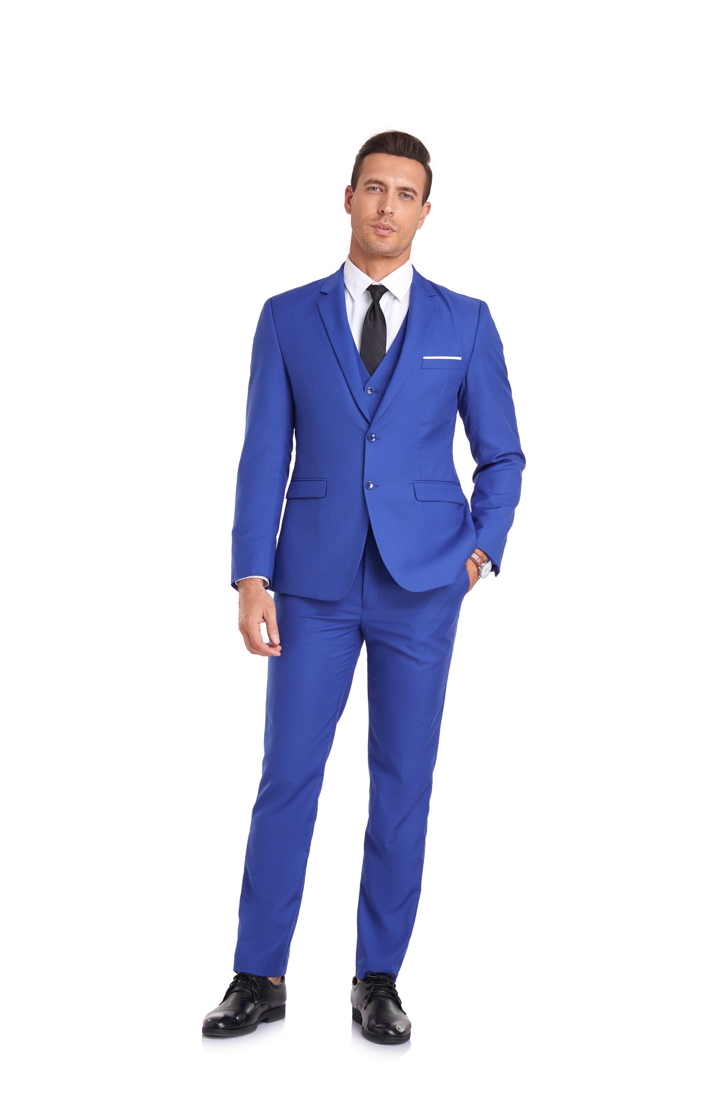 Royal Blue Gentleman's Groomsmen Party Business Banquet 3 Piece Men Suits Yuanlu