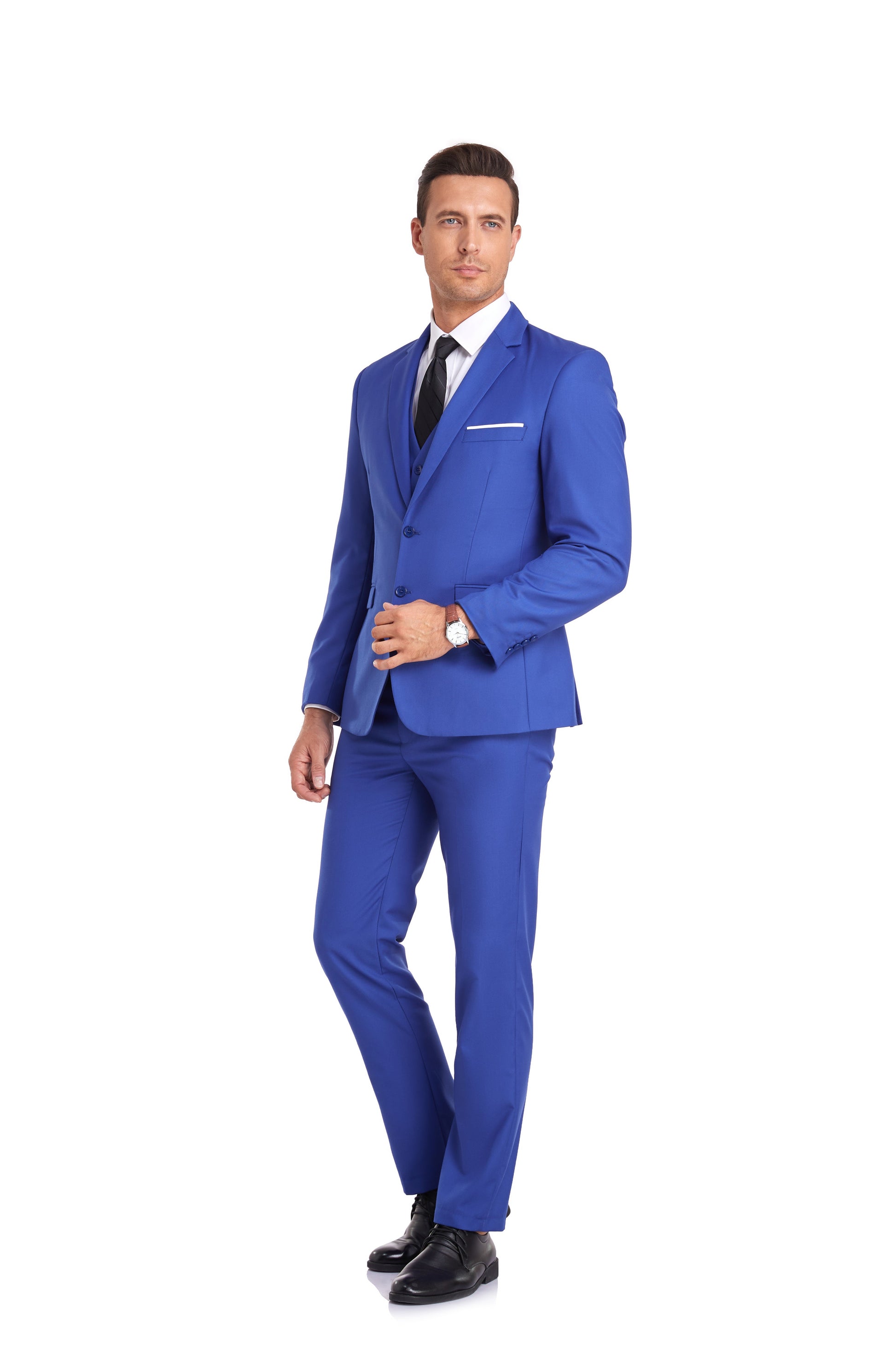 Royal Blue Gentleman's Groomsmen Party Business Banquet 3 Piece Men Suits Yuanlu