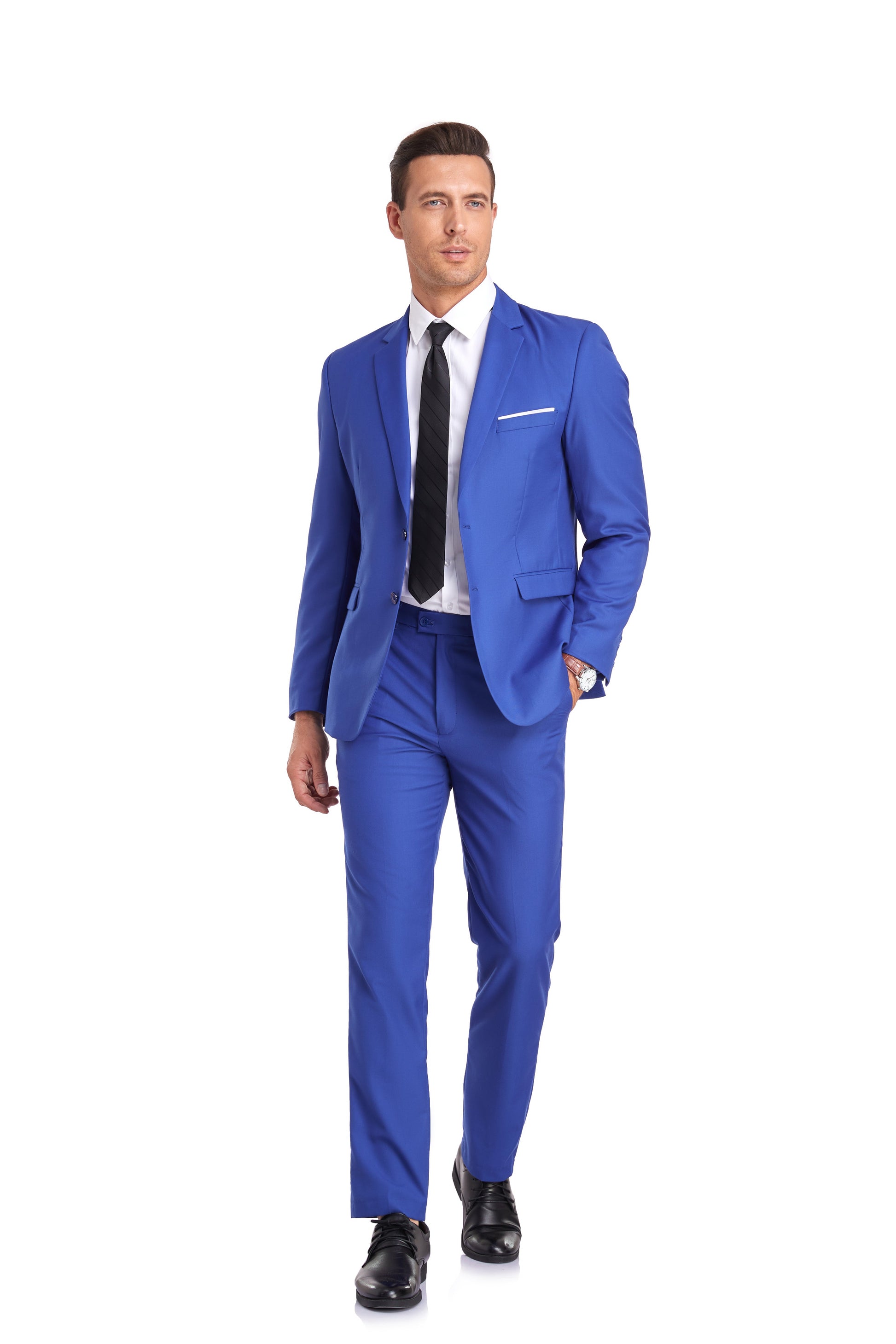 Royal Blue Two Button Wedding 2 Pieces Men's Suits Jacket+Pants Yuanlu